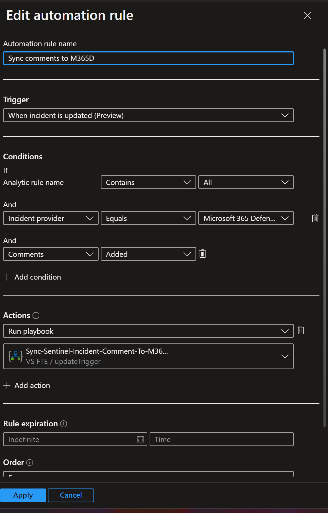 Automation Rule Example