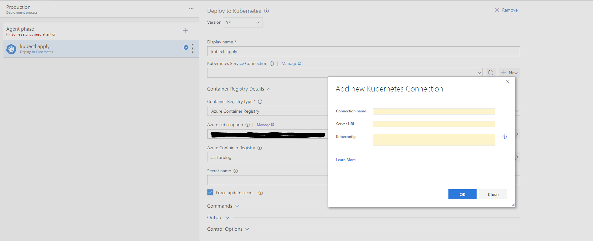 VSTS Creating ACS connection