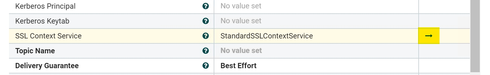 SSL Service Arrow Config image