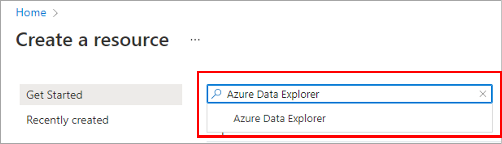 Select Azure Data Explorer