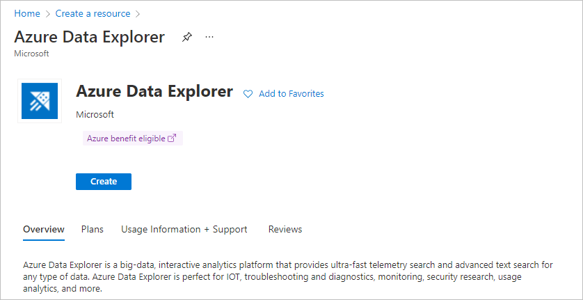 Select Azure Data Explorer