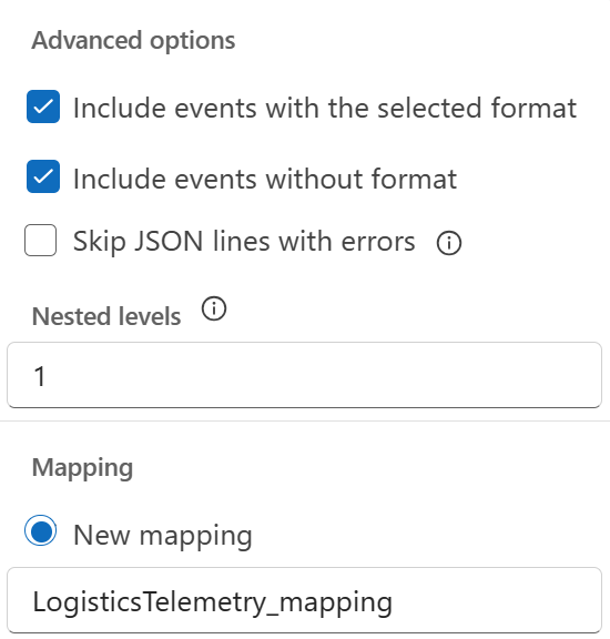 Event Hub Advanced Properties