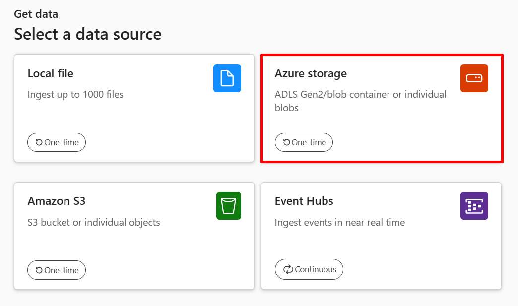 Select Azure Storage