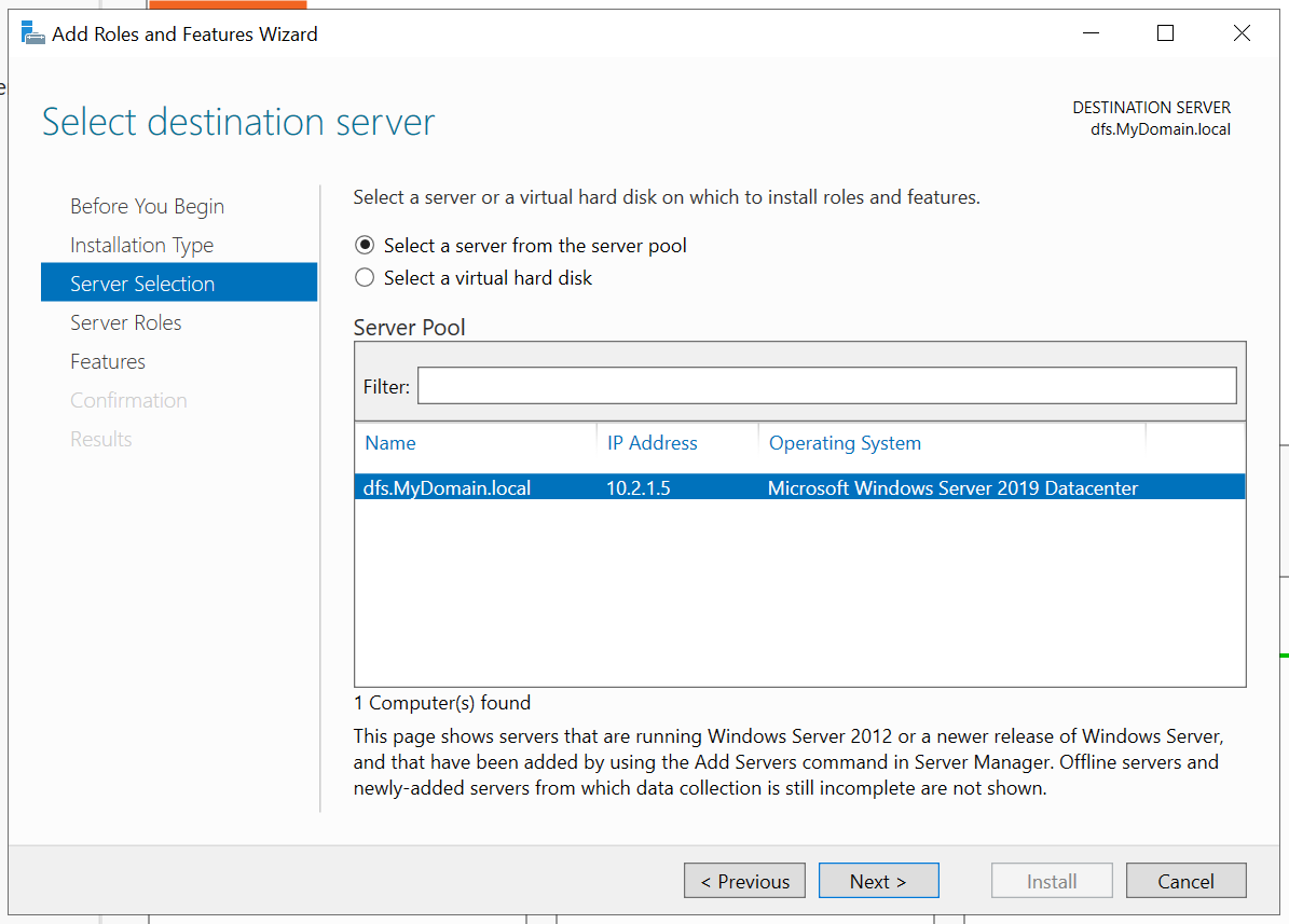 Setup DFS step 3