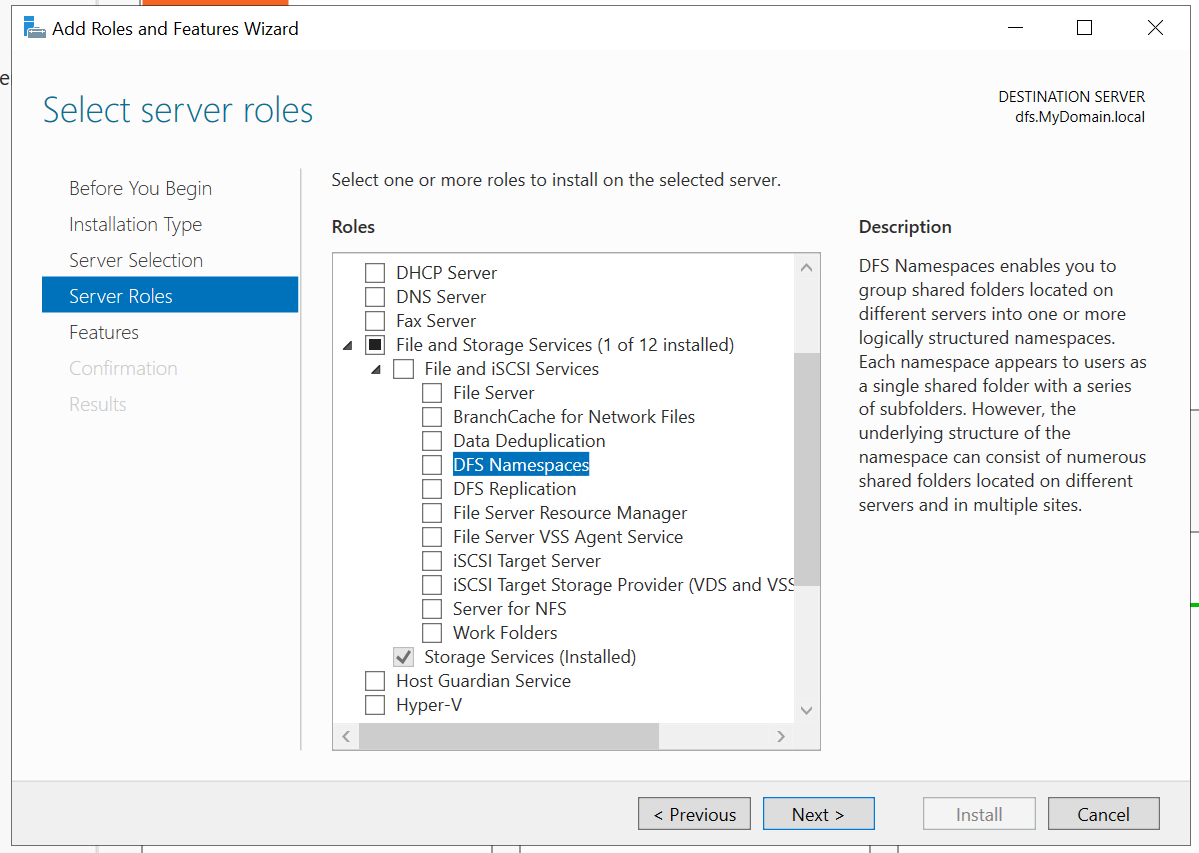 Setup DFS step 4