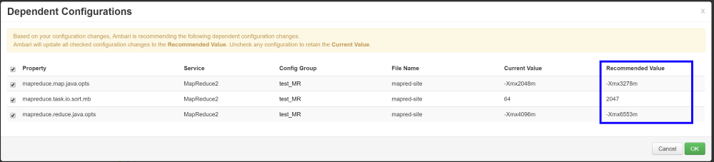 Confirm Dependent Service Update 