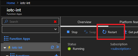 Restart Function App
