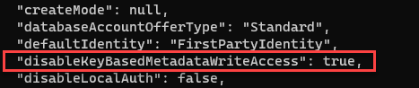 disableKeyBasedMetadataWriteAccess Azure CLI