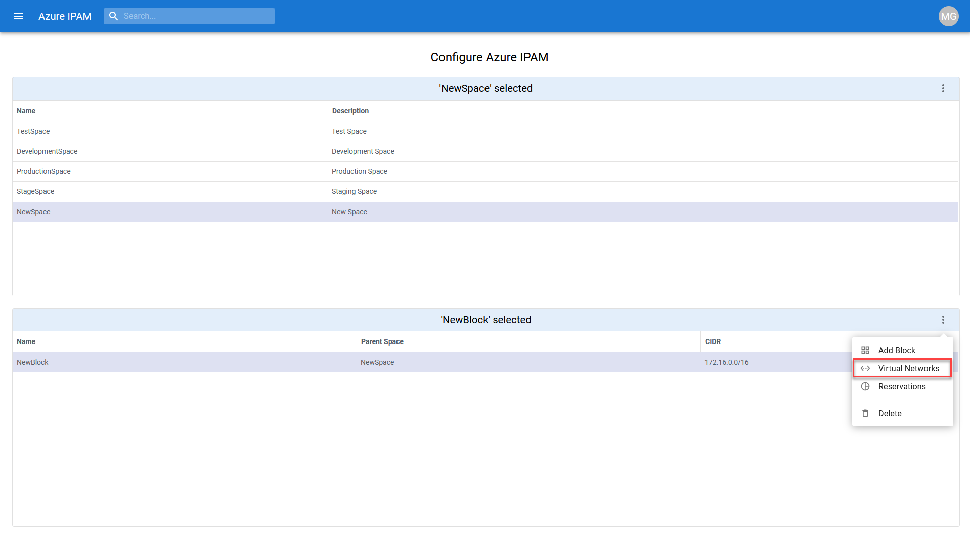 IPAM Associate vNETs