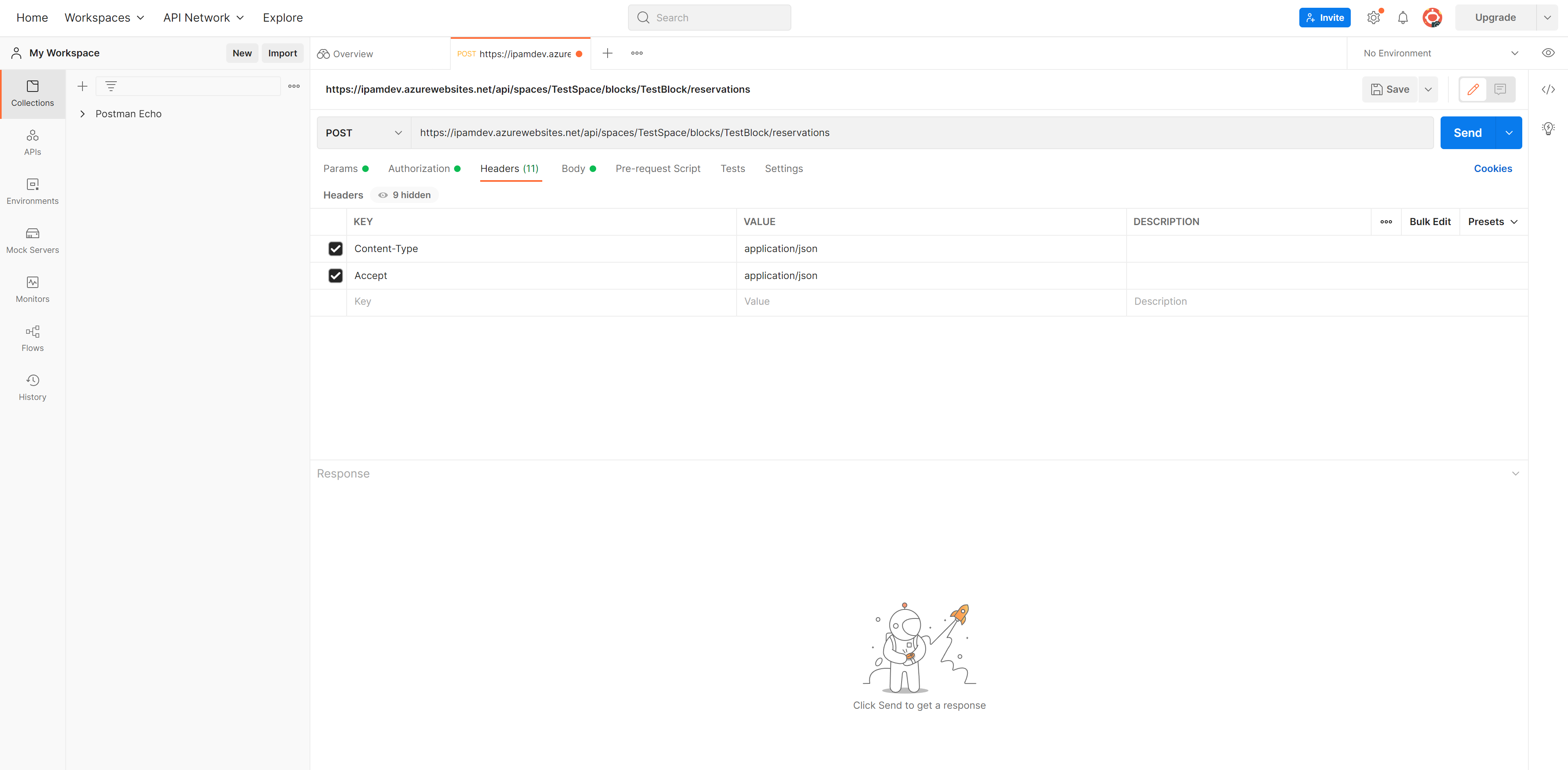 Postman CIDR Reservation Headers