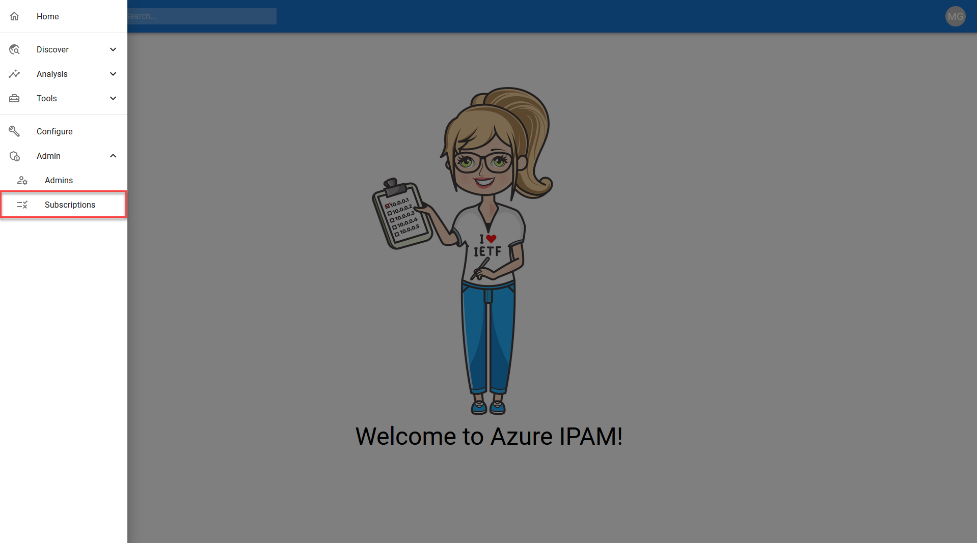 IPAM Admin Subscriptions