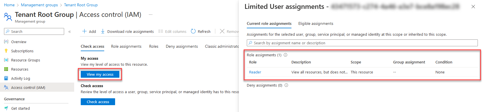 Insufficient Tenant Root Group Permissions