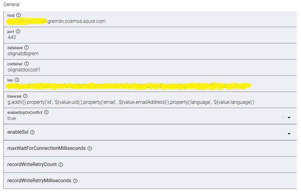 Cosmos DB Graph Connector Configuration