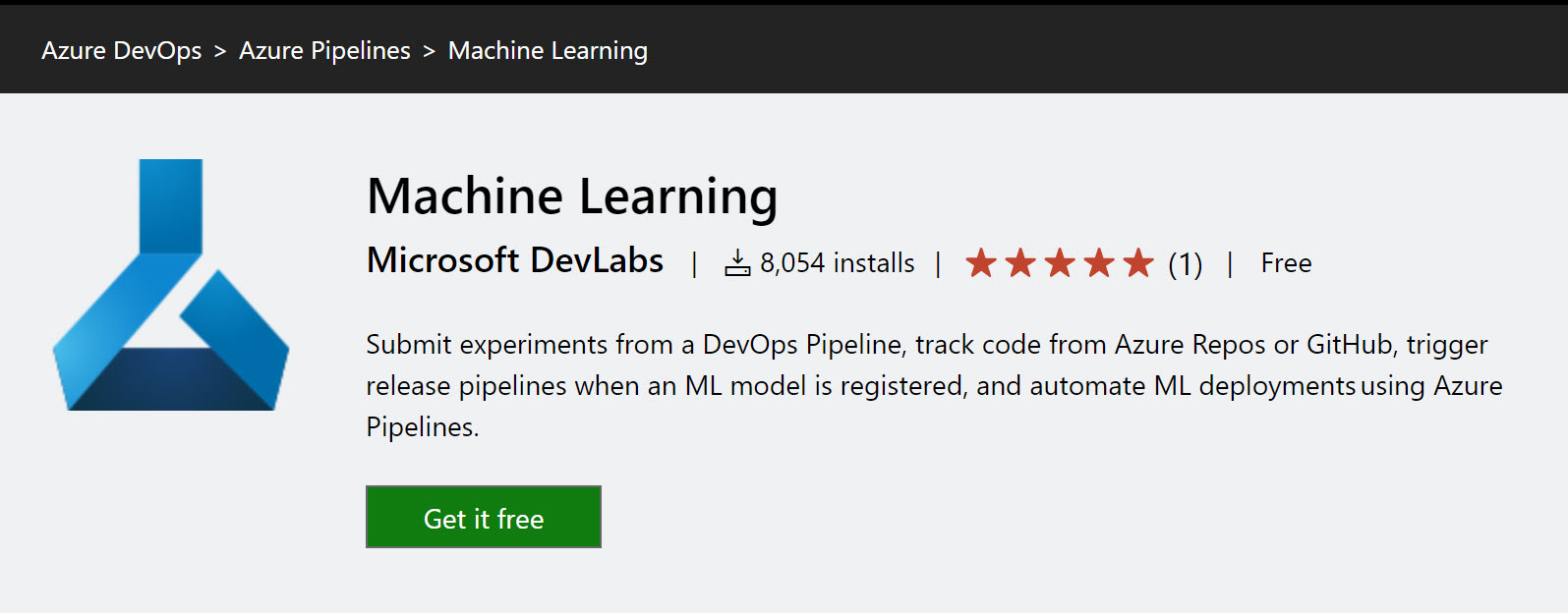 Install Machine Learning Extension for Azure Pipelines