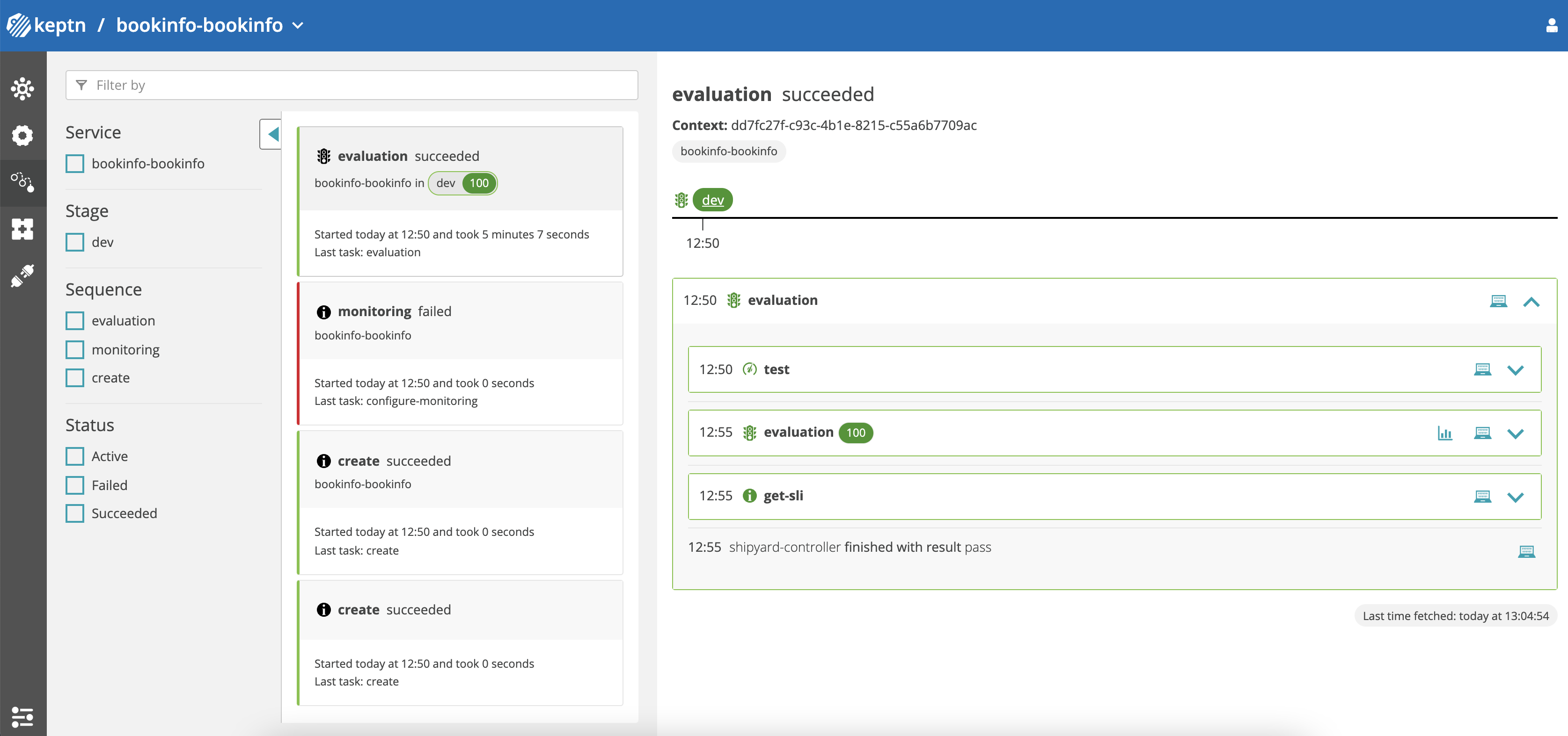 Keptn Dashboard