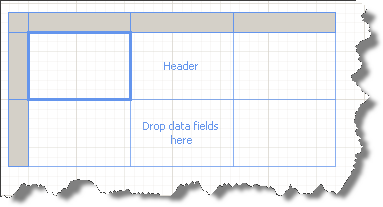 The Raw Table template after being added to the Report in design time in the Report Designer