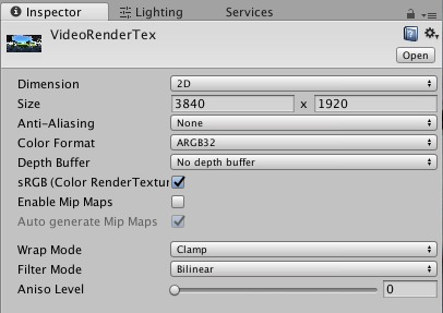 Render Texture Inspector