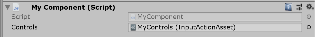 MyComponent controls assets