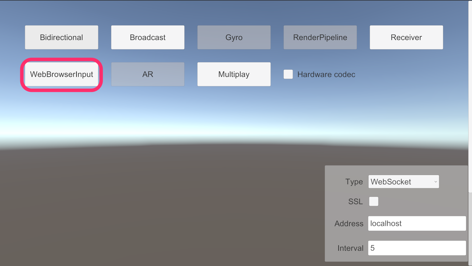 Open WebBrowserInput scene