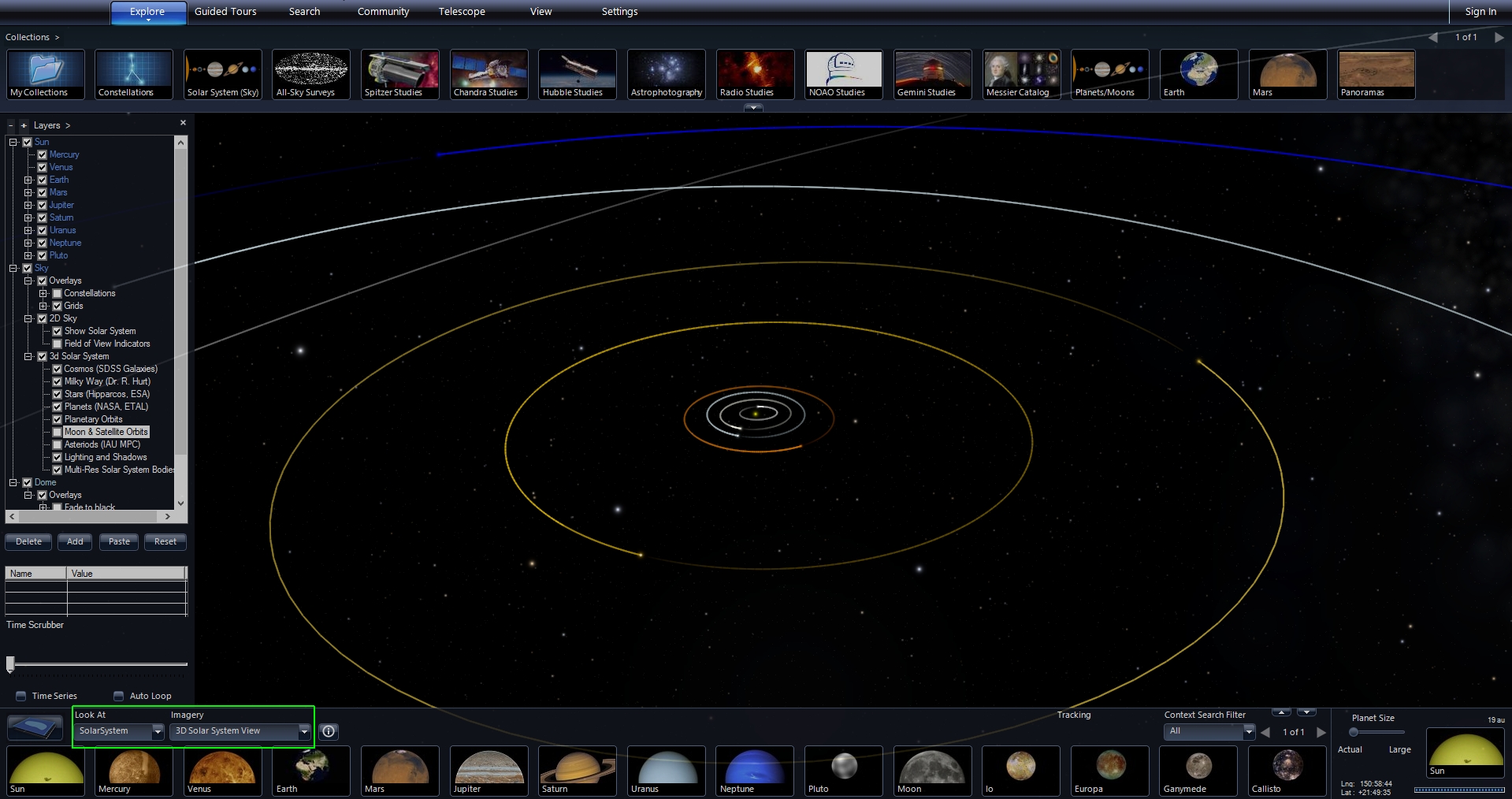 look at solar system