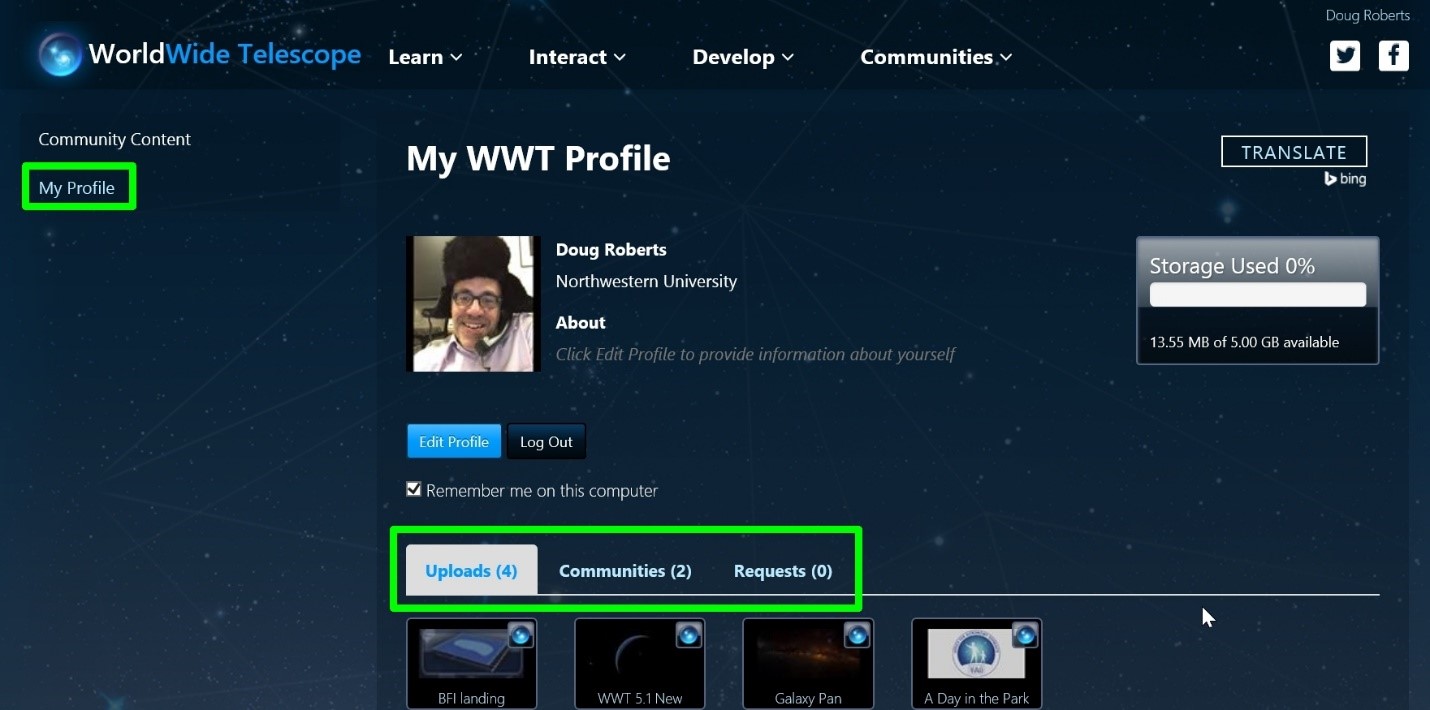 Community Profile Page