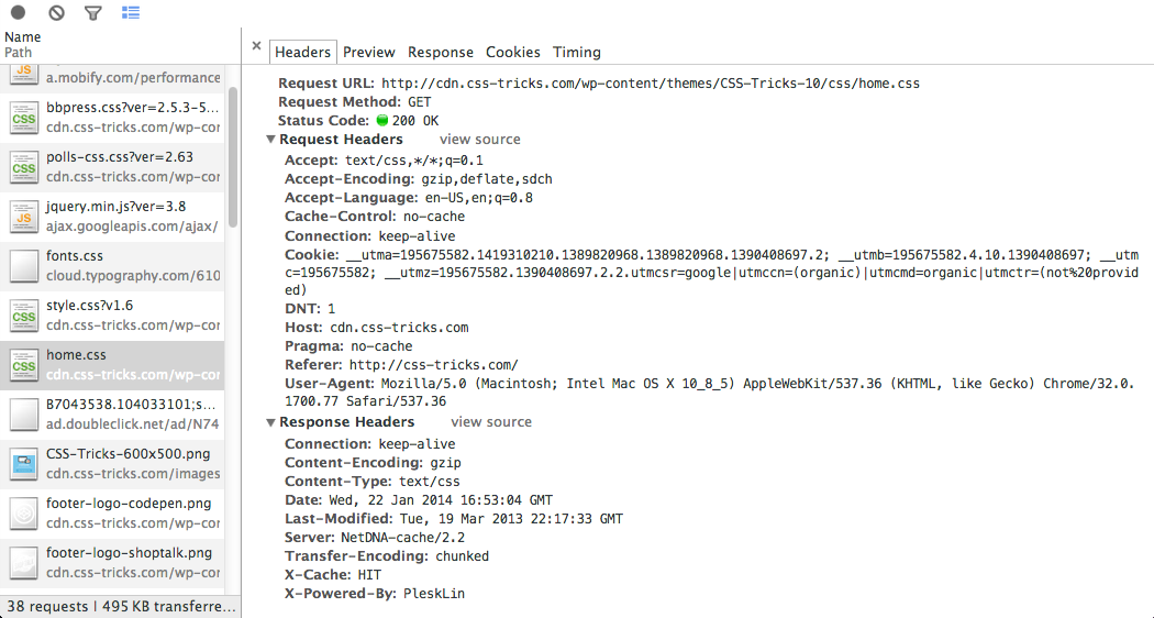 Network headers