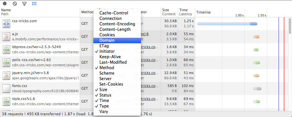 Resized resource rows