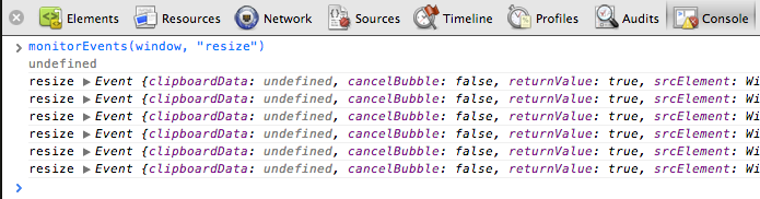 Monitoring window resize events