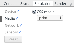 media pane in the DevTools emulation drawer