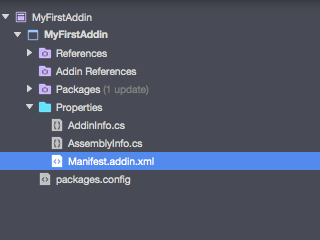 The Addin project structure