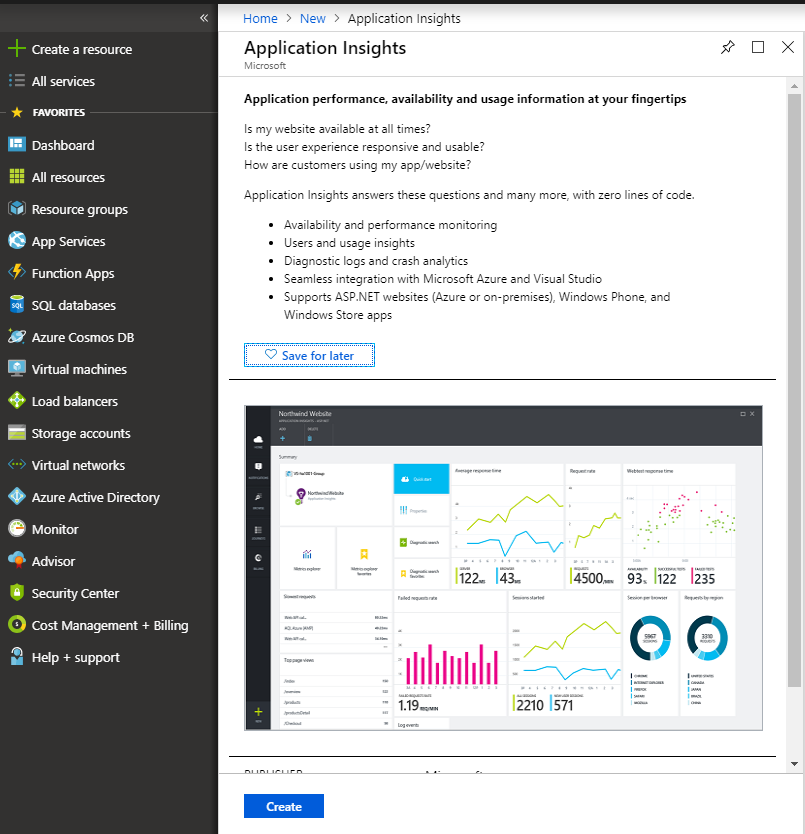 Search for App Insights