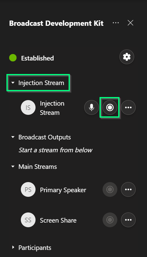 Call details view injection start