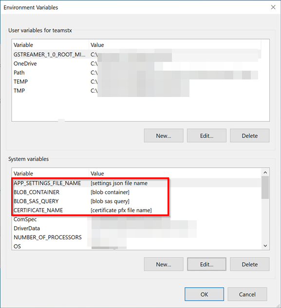 Set Environment Variables