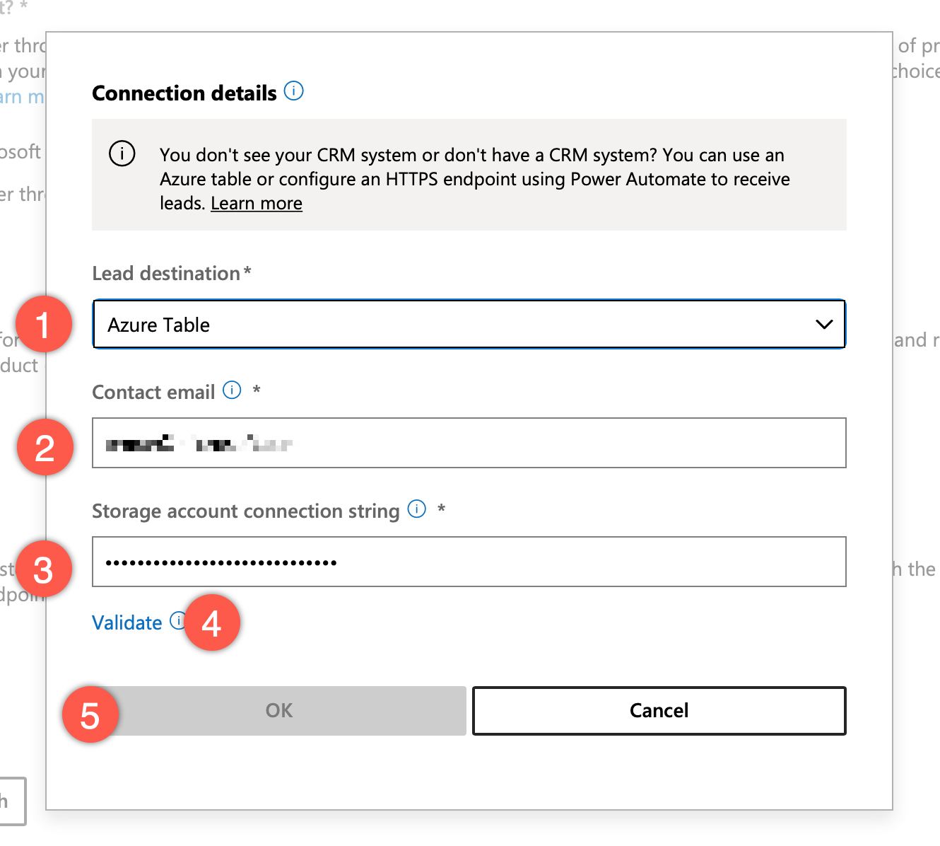 Microsoft Partner Center - Offer Setup - Customer Leads