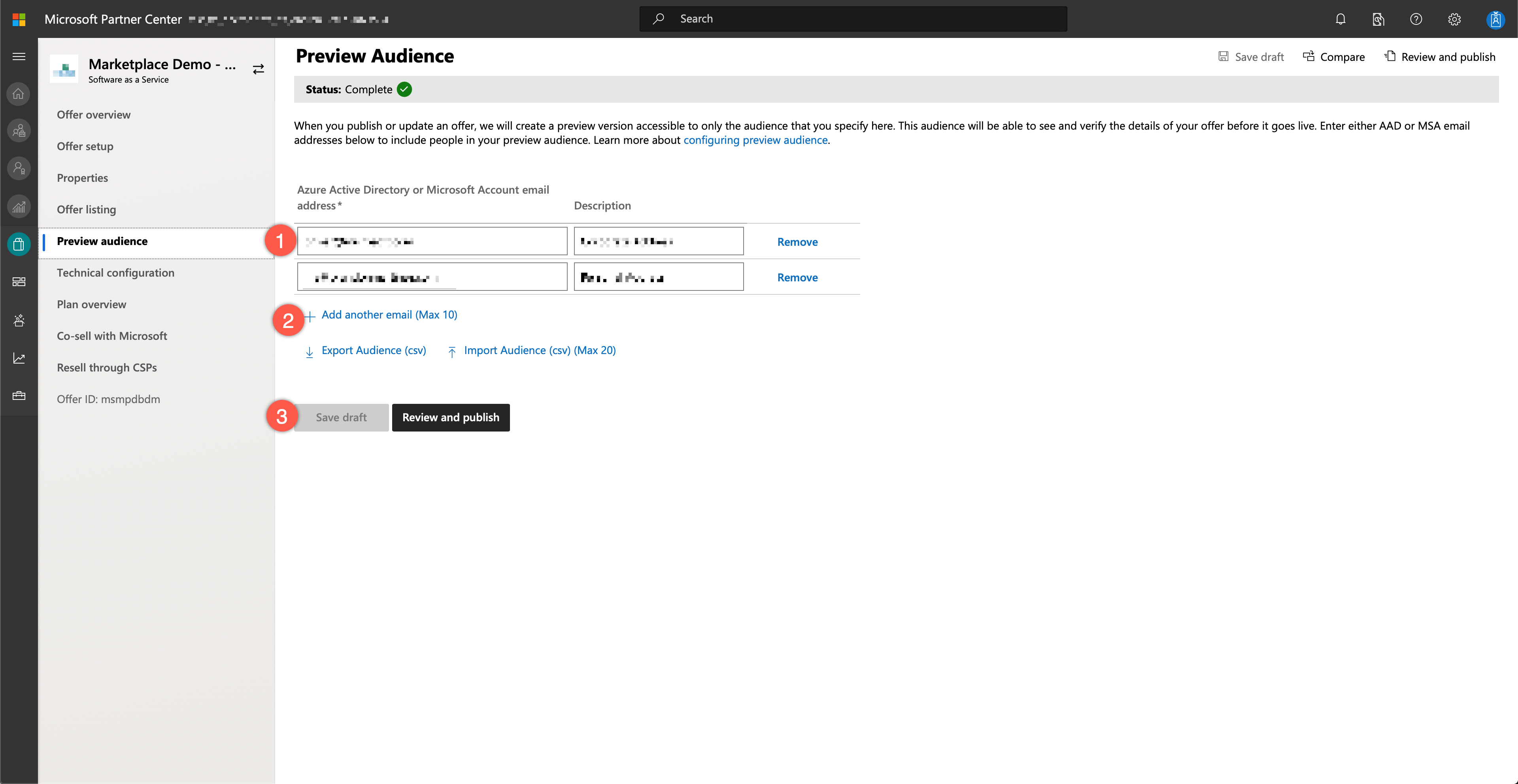Microsoft Partner Center - Preview Audience