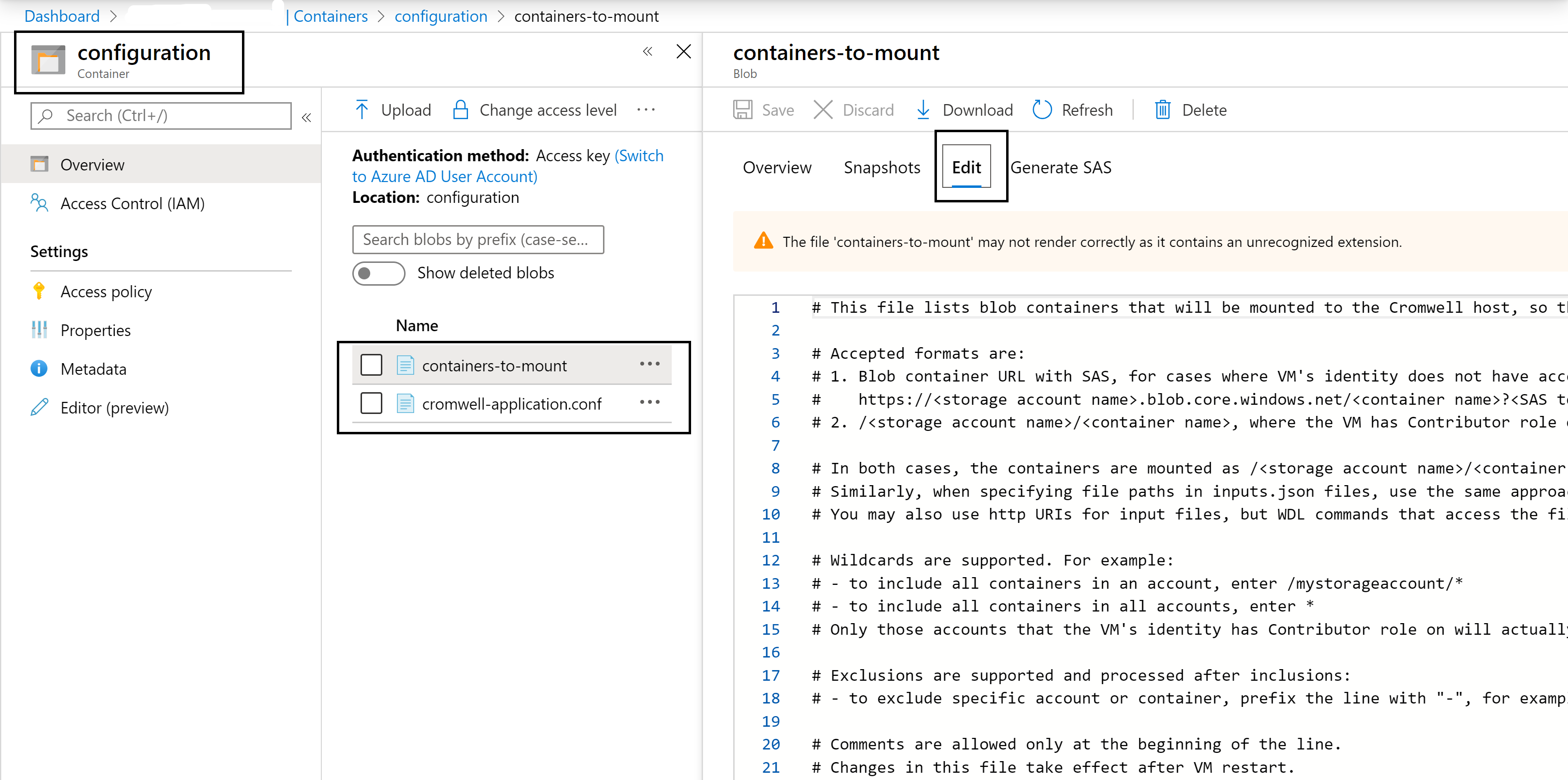 Edit Configuration