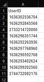 CSV format