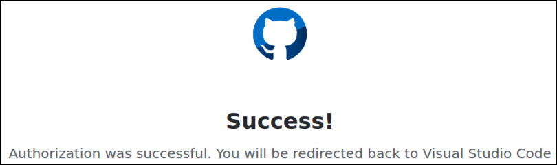 A message that authorization was successful is displayed, with a Success header.