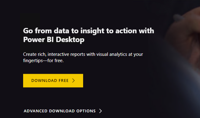 The Power BI Desktop download screen is displayed, and Download Free is selected.