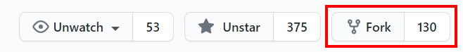 Fork button in GitHub