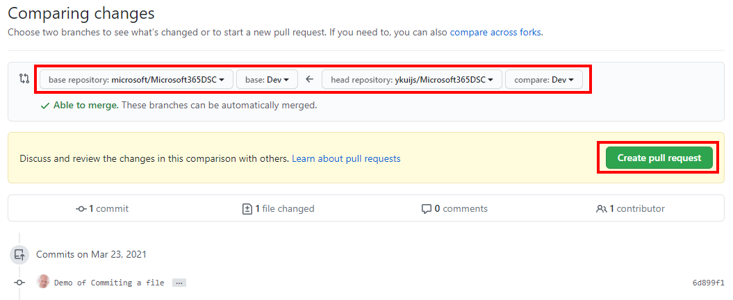 Merging Dev branches in GitHub