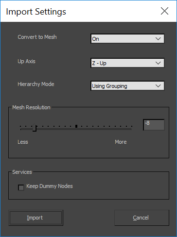 Max Import Settings