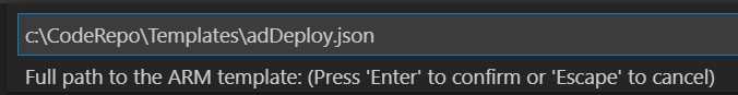 Provide full path to the ARM template file