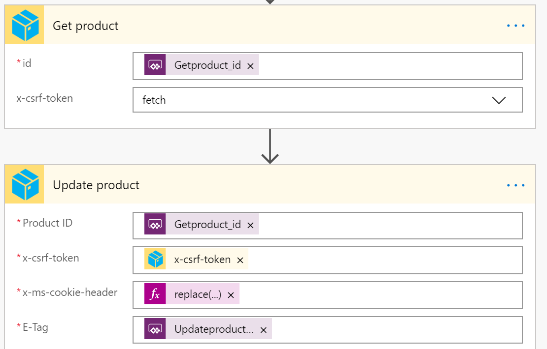 Using a flow to set the x-csrf-token and the session info