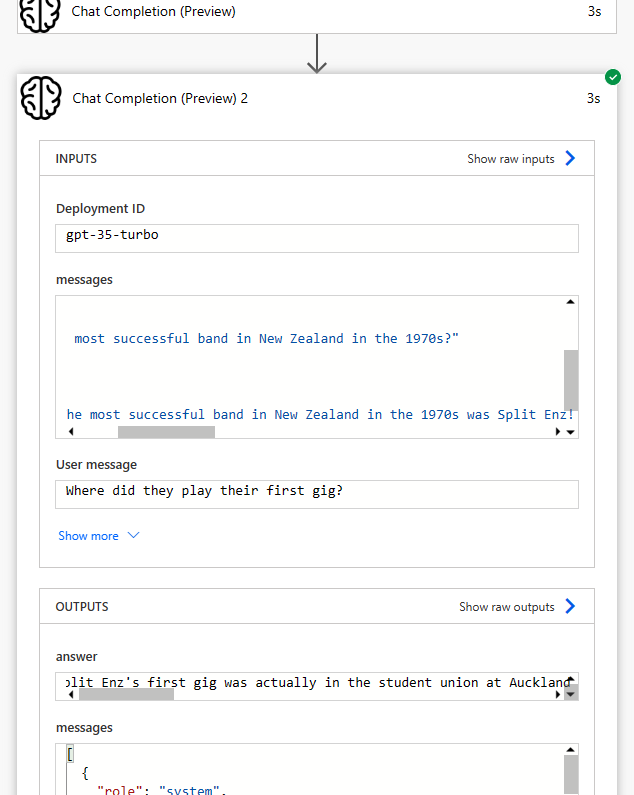 Context used to successfully disambiguate a prompt to the model