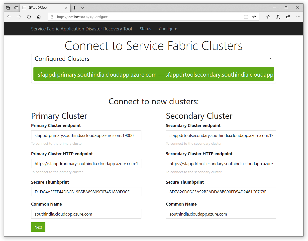 Connect to Service Fabric Clusters