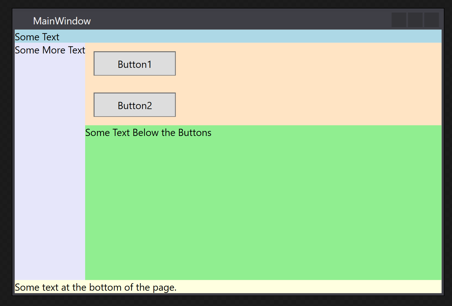 A Screen Shot from Visual Studio 2019 showing a rich user interface which is created with just a dozen lines of XAML