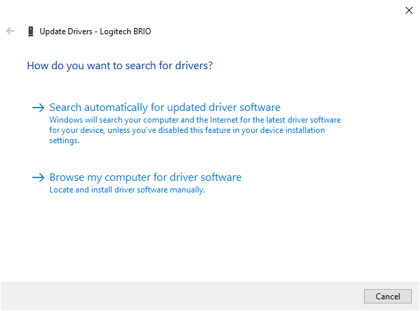 Update Drivers - How do you want to search for drivers