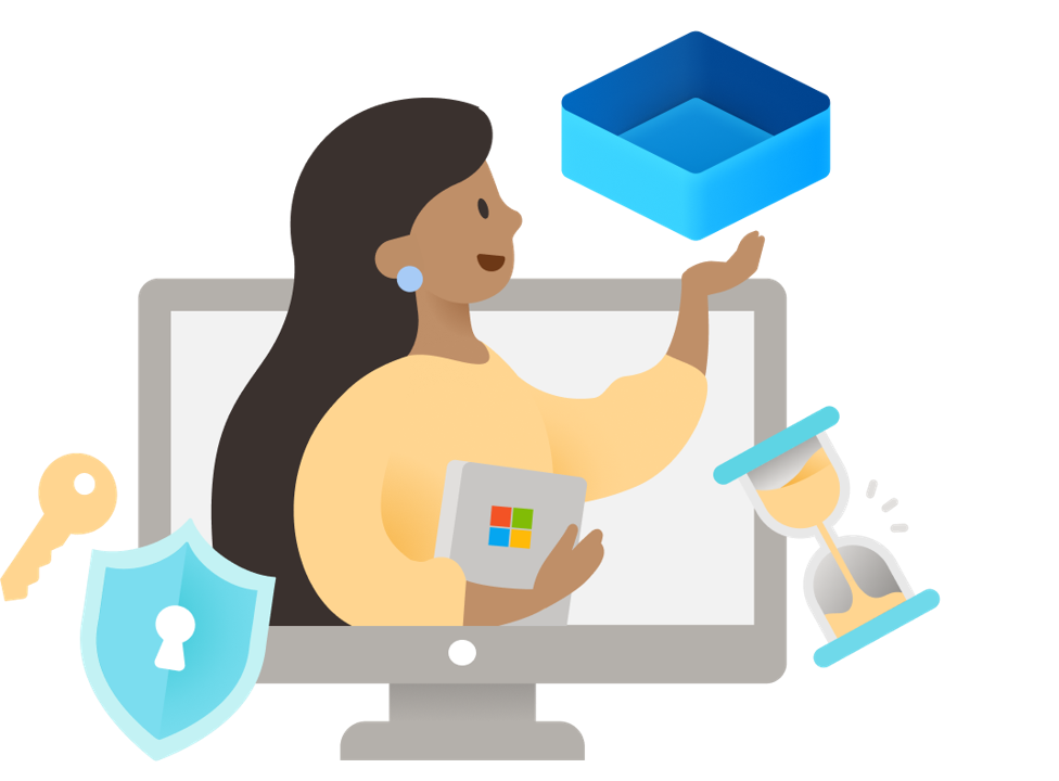 illustration showing Windows Sandbox being secure and easy to use