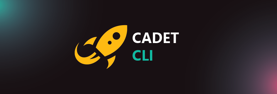 Cadet-cli branded logo of a rocketship